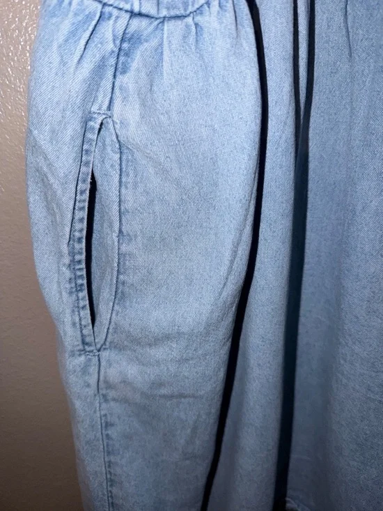 American Eagle Outfitters Light Blue Denim Spaghetti Strap Mini Dress - Picture 6 of 8